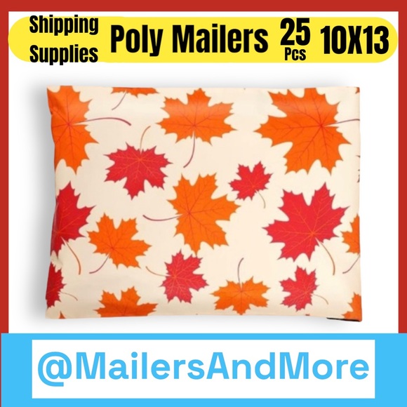 25 10X13 Poly Mailers Maple Fall Leaves Shipping Envelopes Bags PRICE IS FIRM - Picture 3 of 10